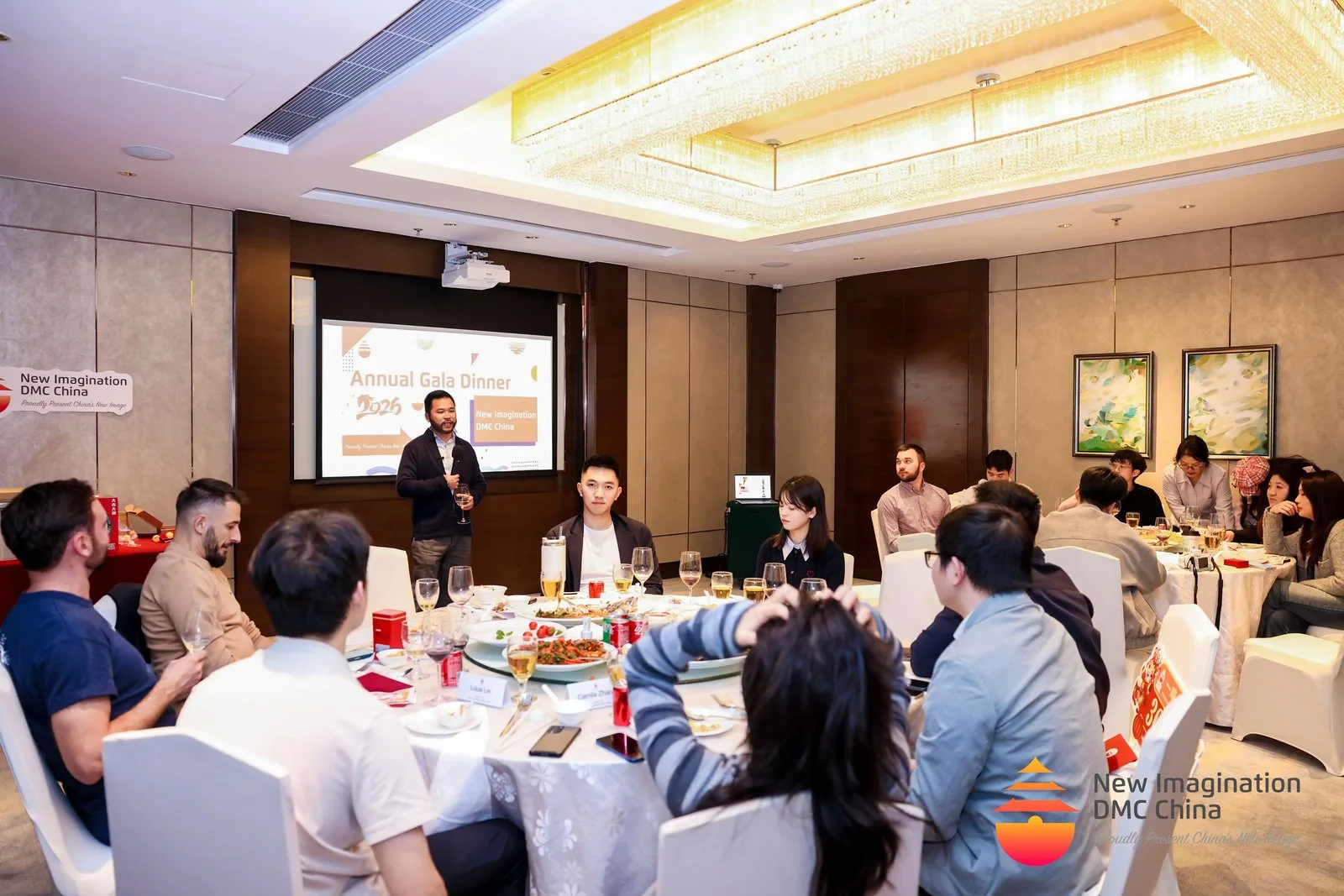 Colleagues gathered at the New Imagination DMC China annual gala dinner